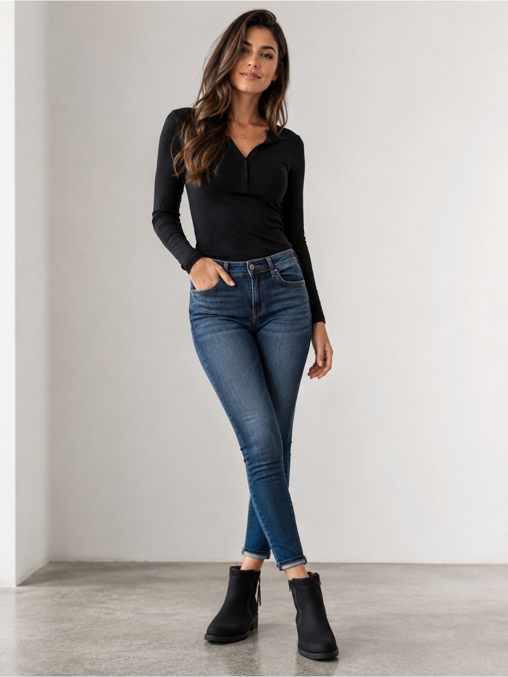 Classic Black Women's Ankle Boots - Sleek Everyday Chelsea-Inspired